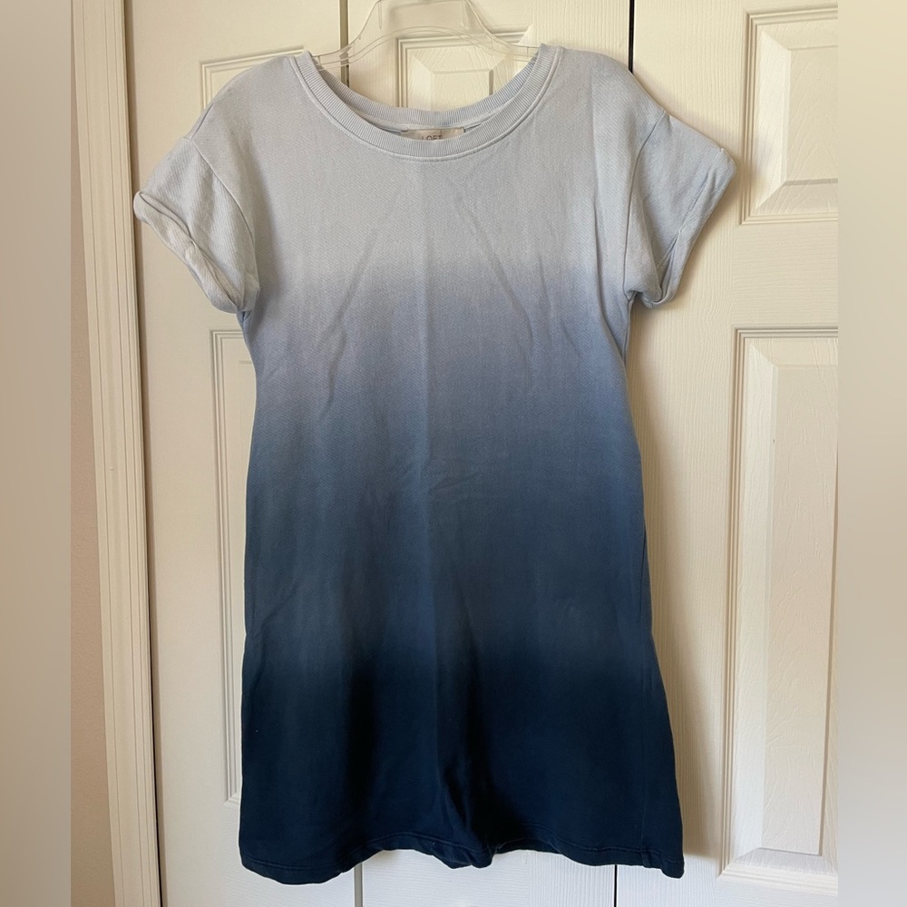 LOFT Ombre Blue Short Sleeve Dress